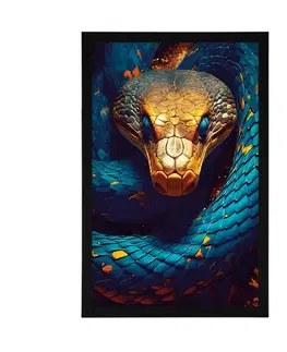 Vládci živočišné říše Plakát modro-zlatý had