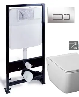 WC sedátka PRIM předstěnový instalační systém s chromovým tlačítkem  20/0041 + WC JIKA PURE + SEDÁTKO DURAPLAST PRIM_20/0026 41 PU1