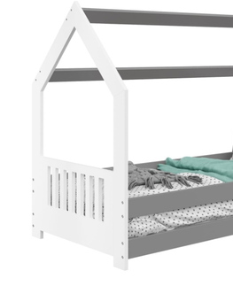 Postele Dětská postel SPECIOSA D5E 80x160, bílá/šedá