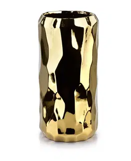Dekorativní vázy Mondex Keramická váza BABETTE 26 cm zlatá