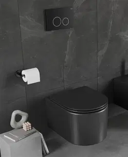 Kompletní WC sady Závěsný WC set MEXEN Sofia 36 cm s prkénkem Slow SLIM černý