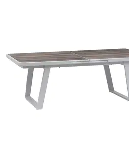 Zahradní stolky DEOKORK Hliníkový stůl GALIA 220/280x113 cm (bílá)