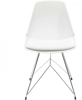 Jídelní židle KARE Design Bílá polstrovaná jídelní židle Wire