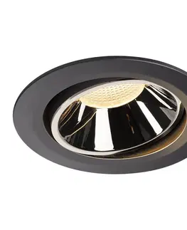 LED podhledová svítidla SLV BIG WHITE NUMINOS MOVE DL XL vnitřní LED zápustné stropní svítidlo černá/chrom 3000 K 40° otočné a výkyvné 1003726