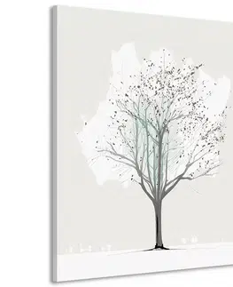Obrazy stromy a listy Obraz minimalistický strom v zimě