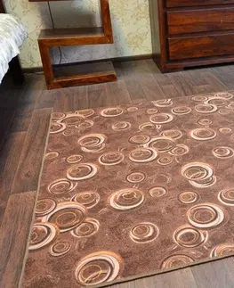 Koberce a koberečky Dywany Lusczow Kusový koberec DROPS Bubbles hnědý, velikost 100x500