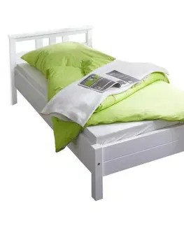 Jednolůžkové postele Postel Z Masivní Borovice Merci, 90x200 Cm, Bílá