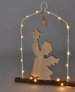 Vánoční dekorace Solight LED závěsná dekorace - anděl, 20x LED, 2xAA