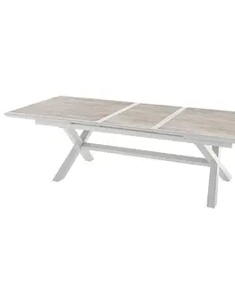 Zahradní stolky DEOKORK Hliníkový stůl BERGAMO I. 220/279 cm (bílá)