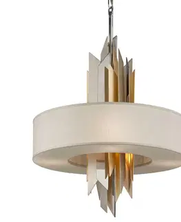 Designová závěsná svítidla HUDSON VALLEY závěsné svítidlo MODERNIST kov/textil stříbrná/zlatá/slonovinová E14 6x40W 207-46-CE
