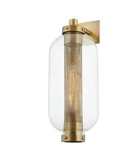 Moderní venkovní nástěnná svítidla HUDSON VALLEY venkovní nástěnné svítidlo ATWATER mosaz/sklo mosaz/čirá E27 1x13W B7032-CE