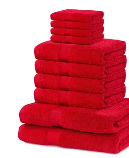 Ručníky Sada ručníků DecoKing Kunis červených, velikost 2*70x140+4*50x100+4*30x50