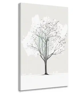 Obrazy stromy a listy Obraz minimalistický zimní strom