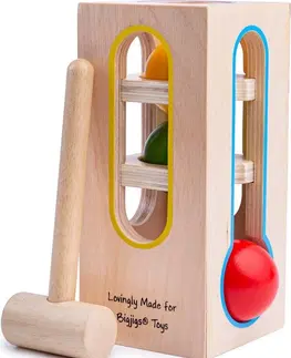 Dřevěné hračky Bigjigs Toys Zatloukací věž RAMBA hnědá