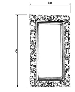 Koupelnová zrcadla SAPHO SAMBLUNG zrcadlo ve vyřezávaném rámu 40x70cm, stříbrná IN109