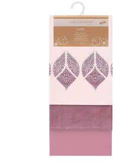 Utěrky AmeliaHome Sada kuchyňských ručníků Letty Stamp - 3 ks fialová, velikost 50x70