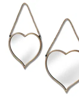Luxusní a designová zrcadla Estila Set dvou stylových zrcadel Heart