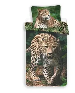 Povlečení Jerry Fabrics Bavlněné povlečení Leopard green, 140 x 200 cm, 70 x 90 cm