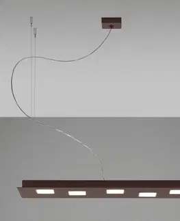 Závěsná světla Fabbian Fabbian Quarter - hnědé závěsné světlo LED 5zdr