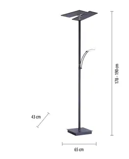 Stojací lampy Paul Neuhaus LED stojací lampa Artur, antracit, stmívatelná CCT