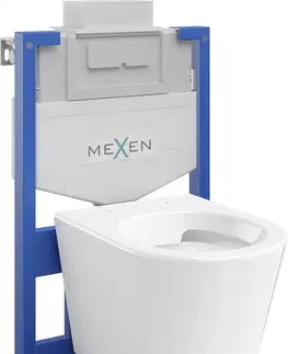 Záchody MEXEN/S WC předstěnová instalační sada Fenix XS-U s mísou WC Rico,  bílá 6853372XX00
