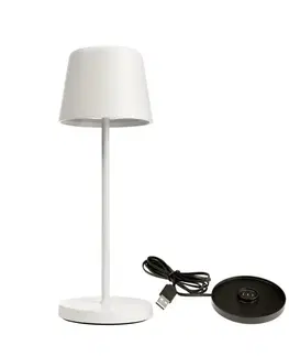LED stolní lampy Light Impressions Deko-Light nabíjecí svítidlo - sada Canis Mini bílá + nabíjecí základna 620207