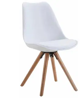 Židle do jídelny Jídelní Židle Lilly S Dřevěnýma Nohama, Bílá