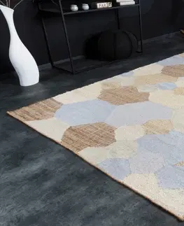 Designové a luxusní koberce Estila Designový moderní obdélníkový koberec Sensei s geometrickým vzorem v hnědo-modrých odstínech 230cm