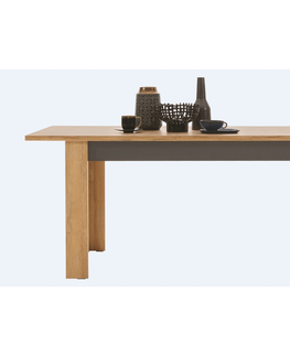 Jídelní stoly Jídelní stůl KITONGO, dub granson/grafit