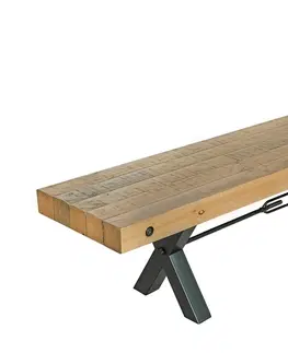 Lavice do jídelny LuxD Designová lavice Thunder 200 cm přírodní - borovice