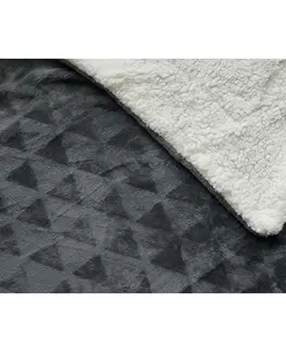 Přikrývky Jerry Fabrics Deka beránková Triangle tmavě šedá,  150 x 200 cm