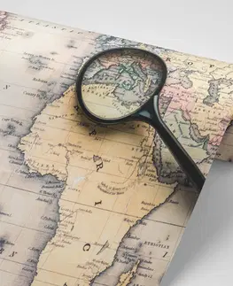 Samolepící tapety Samolepící tapeta mapa světa s lupou