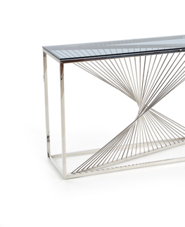 Konferenční stolky Konzolový stolek COYOTE, kouřové sklo/stříbrná