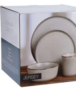 Sady nádobí Kameninová jídelní sada Jersey 16 ks, béžová