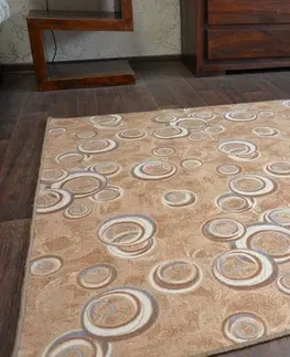 Koberce a koberečky Dywany Lusczow Kusový koberec DROPS Bubbles béžový, velikost 400x400