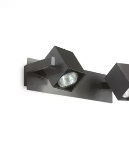 Moderní bodová svítidla Bodové stropní a nástěnné svítidlo Ideal Lux Mouse AP2 nero 156705 2x50W černé