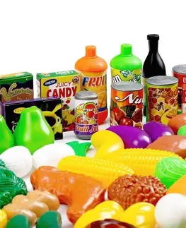 Hračky Plastová sada 120 prvků do dětské kuchyňky nebo obchůdku