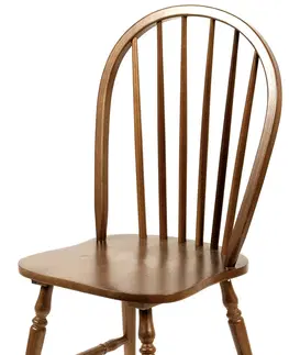 Luxusní jídelní židle Estila Rustikální dřevená jídelní židle Felicita hnědé barvy se zaobleným opěradlem 88cm