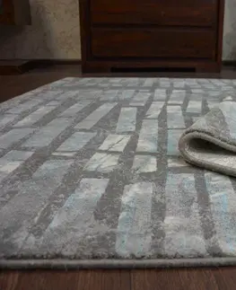 Koberce a koberečky Dywany Lusczow Kusový koberec AKRYLOVÝ PATARA 0244 Krémový/Tyrkysový, velikost 80x150