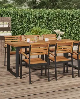 Zahradní stolky Zahradní stůl s nohami ve tvaru U 200x90x75 cm masivní akácie