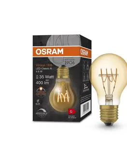 Stmívatelné LED žárovky OSRAM OSRAM Vintage 1906 Classic A LED E27 4,8W zlatá