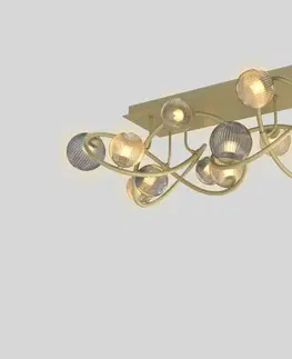 Designová stropní svítidla WOFI Stropní svítidlo Metz 12x 3W G9 4680lm 3000K zlatá + kouřová 9015-1204