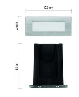 Vestavná svítidla do stěny EMOS LED orientační vestavné svítidlo 123×53, 1,5W tep. bílá IP65 1545000080