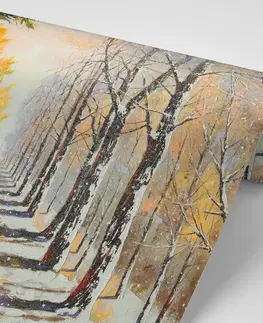 Samolepící tapety Samolepící tapeta podzimní alej stromů