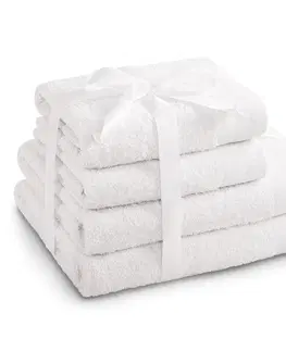 Ručníky Sada bavlněných ručníků AmeliaHome AMARI bílá, velikost 2*70x140+2*50x100