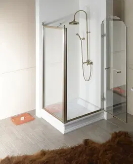 Sprchové kouty GELCO ANTIQUE sprchové dveře otočné, 900mm, pravé, ČIRÉ sklo, bronz GQ1390RC