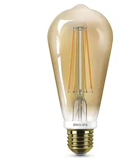 Stmívatelné LED žárovky Philips Philips LED žárovka E27 ST64 5,5W zlatá, stmívací