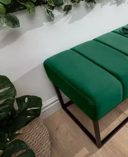 Lavice do ložnice LuxD Designová lavice Halle 110 cm samet - smaragdově zelená