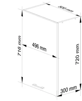 Kuchyňské dolní skříňky Ak furniture Závěsná kuchyňská skříňka Olivie W 50 cm bílo-černá