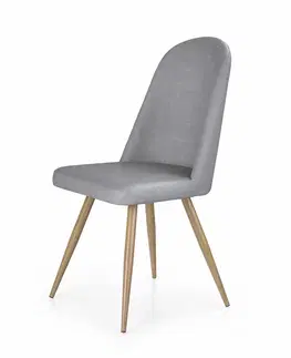 Židle HALMAR Jídelní židle Leny šedá/dub medový